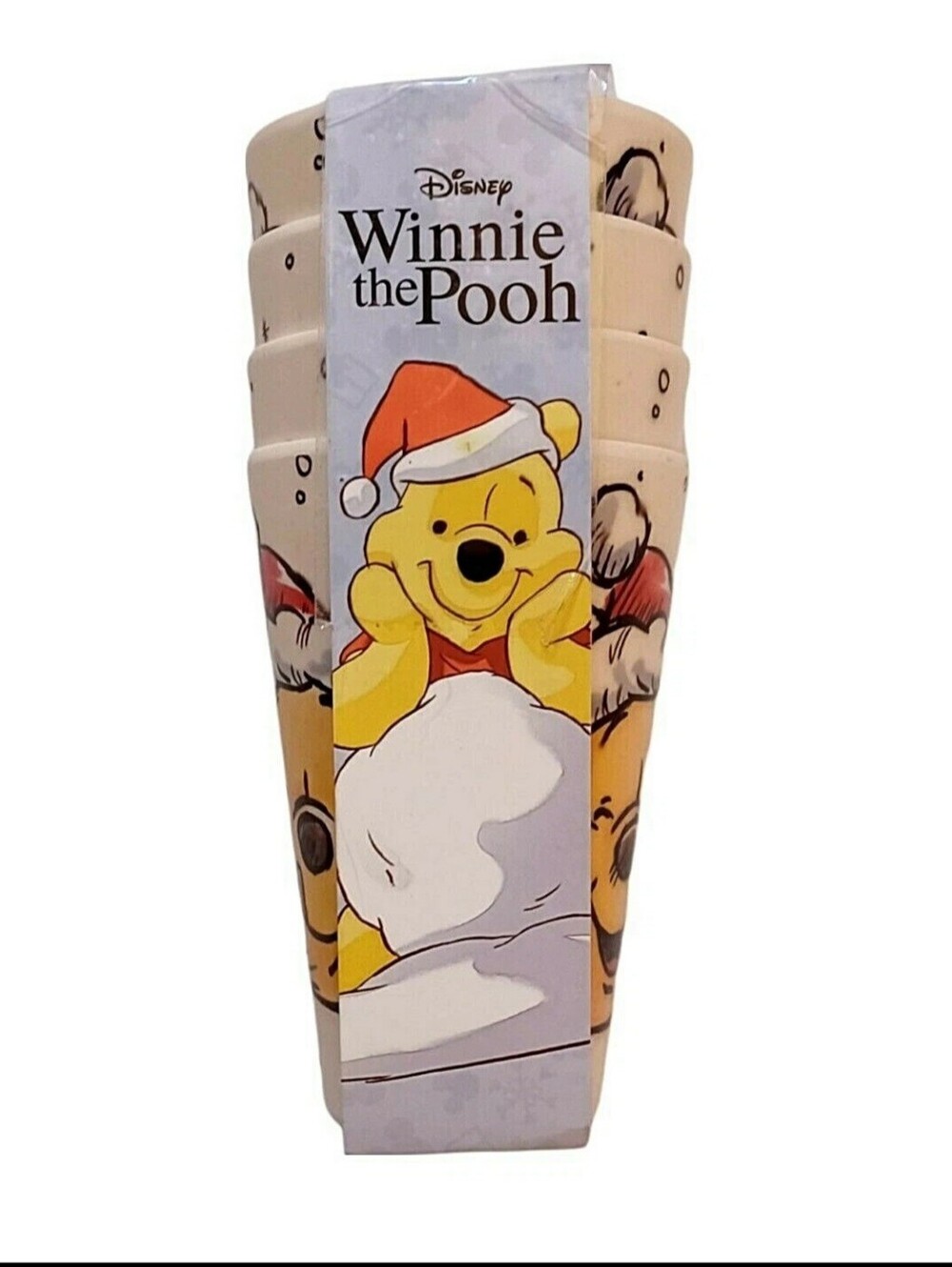 Disney Winnie The Pooh Christmas ECO Bamboo Drinking Cups Set Of 4 New